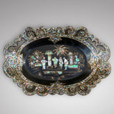 Chinoiserie Mother of Pearl Inlaid Papier Mache Dish - Main View - 2