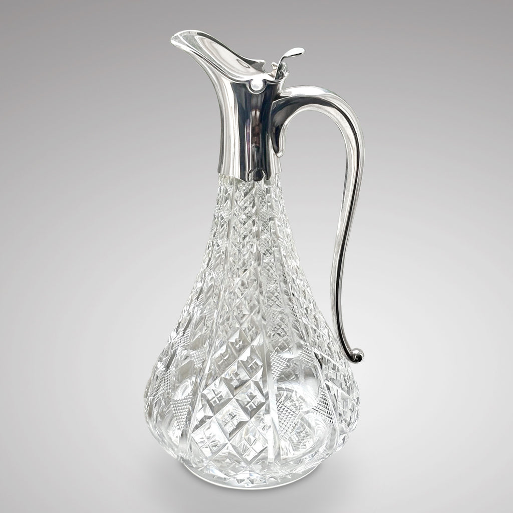 Edwardian Lead Crystal & Silver Claret Jug - Main View - 1