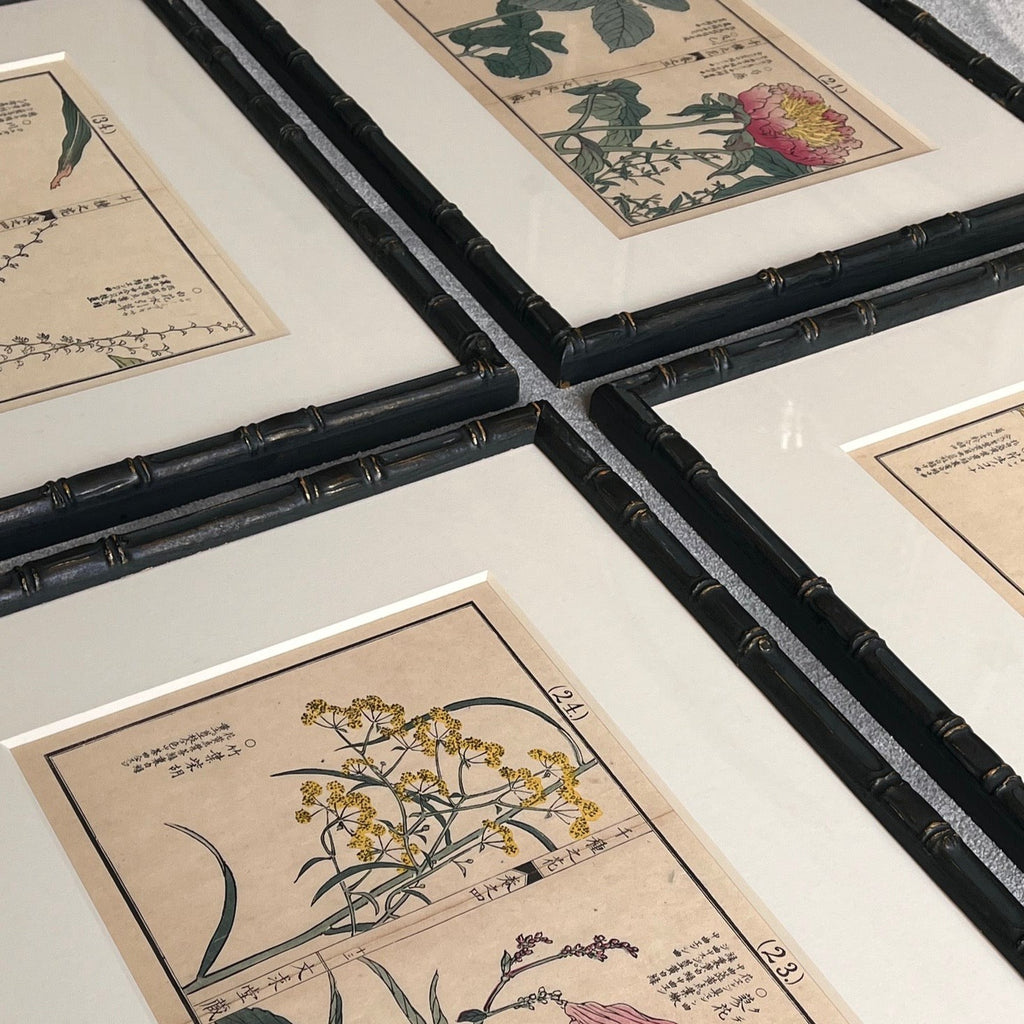 Set of Four Japanese Botanical Woodblock Prints - Detail View - 4