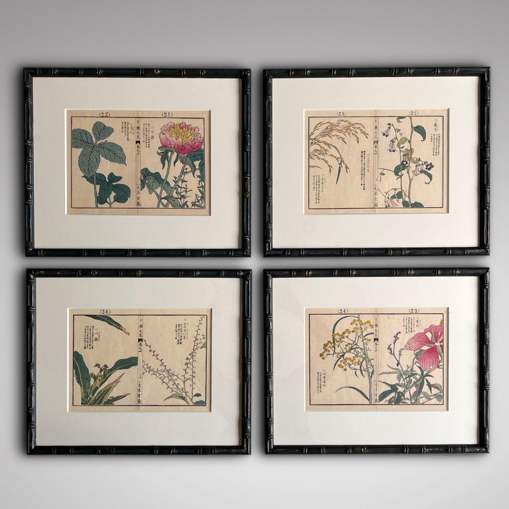 Set of Four Japanese Botanical Woodblock Prints - Main View - 1