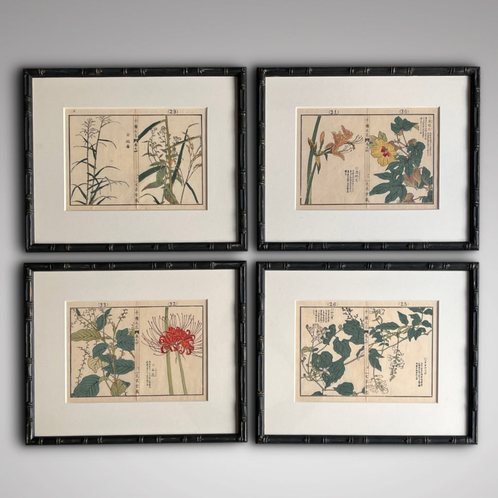 Set of Four Japanese Botanical Woodblock Prints - Main View - 1