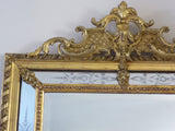 19th Century  Giltwood  Wall  Mirror detail - top view