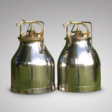 Pair of Polished Steel, Copper & Brass Milk Buckets- Front View - 1