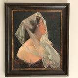 Portrait 'Lady with Veil' Oil on Canvas