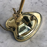 Antique Brass Desk Lamp with Heart Shaped Base - Detail View - 5