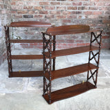 Pair of 19th Century Mahogany Trellis Sided Wall Shelves - Main View -2