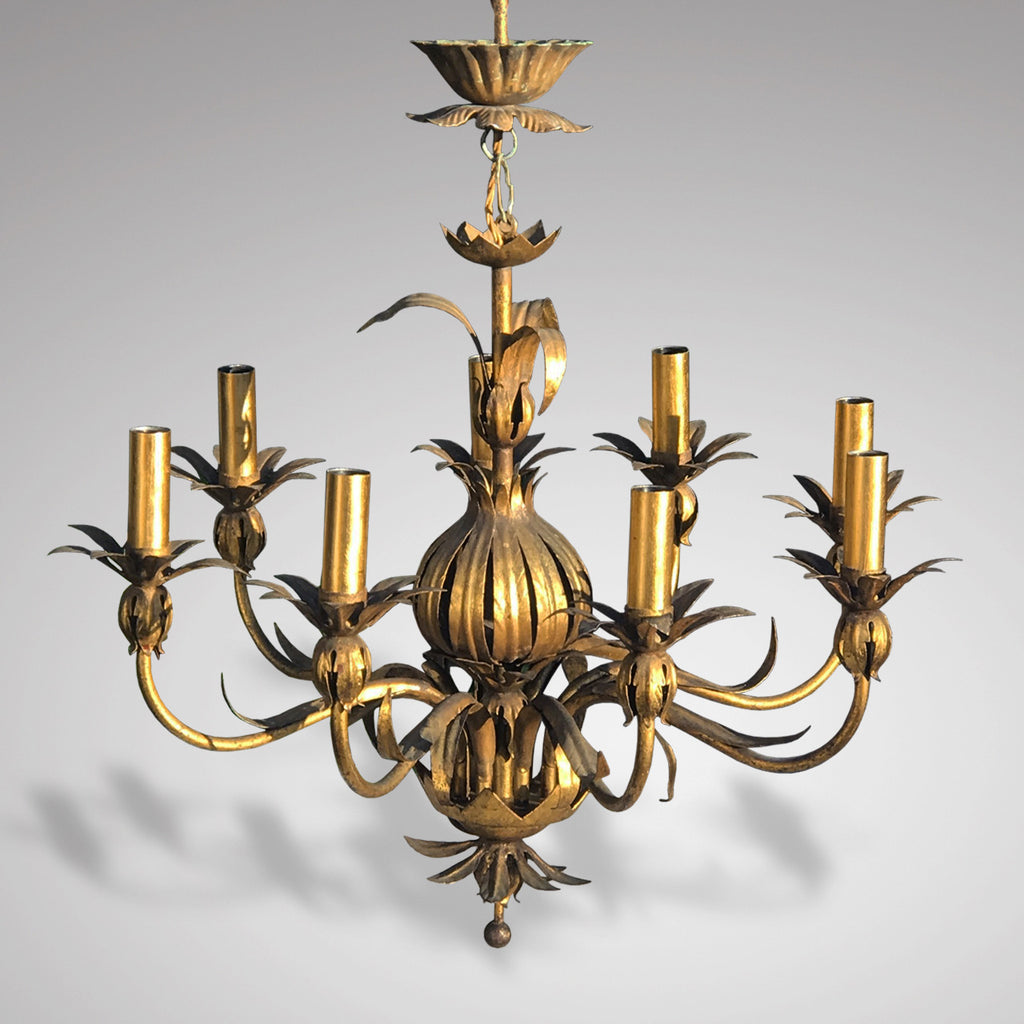 Italian Gilt Metal Pomegranate Chandelier - Main View - 1