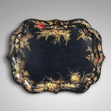 Large Victorian Double Rimmed Papier Mache Tray - Main View - 1