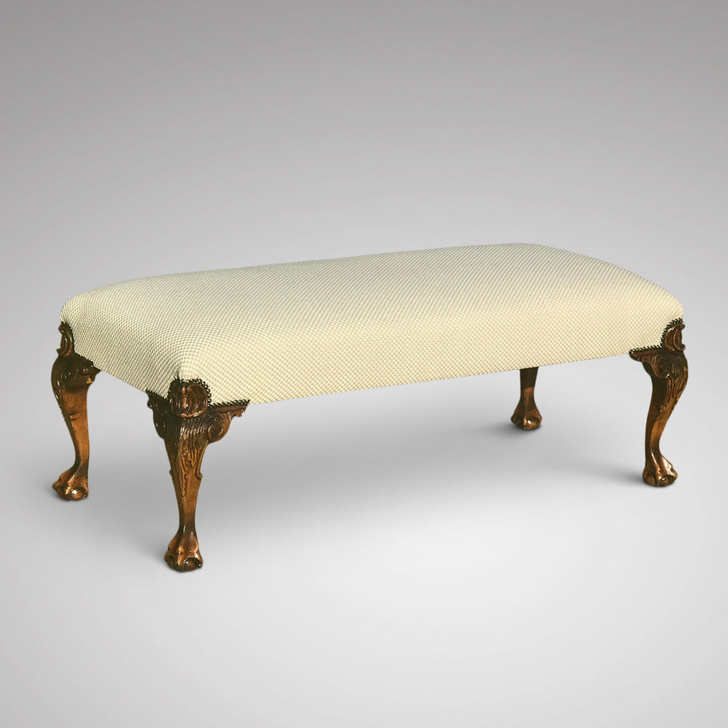 Early 20th Century Upholstered Long Stool