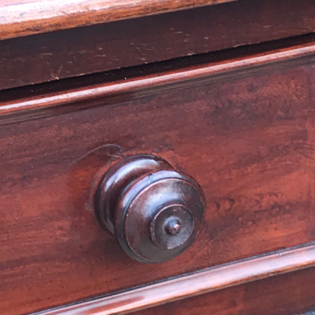 19th Century Mahogany Writing Table with Tooled Leather Top - Detail View - 5