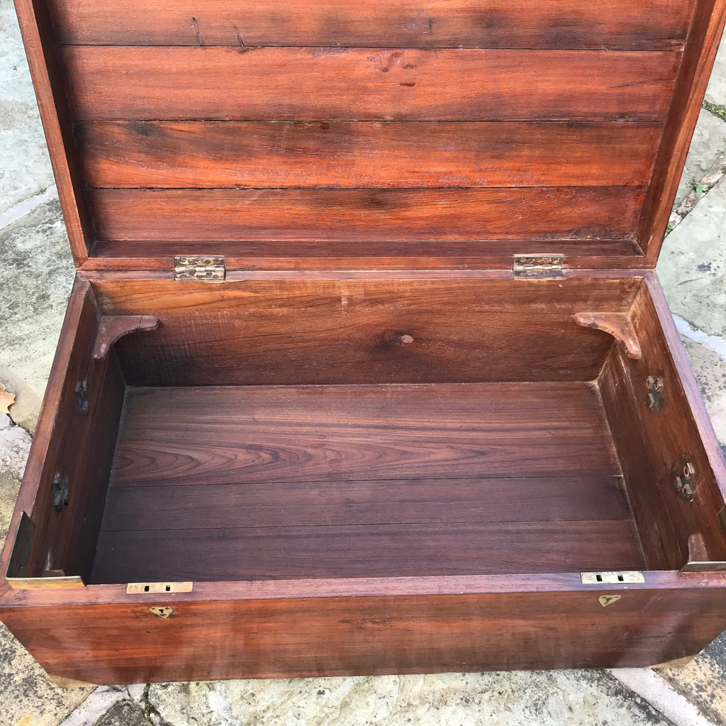 19th Century Padouk Campaign Trunk - Inside View - 9