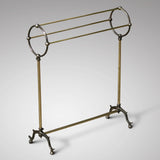 Unusual Edwardian Brass & Polished Steel Towel Rail - Main View - 1