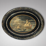 Victorian Papier Mache Tray with Marine Scene - Main View - 1