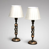 Pair of 19th Century Painted Kashmir Table Lamps - Main View - 1