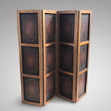 Exquisite 19th Century Painted Leather Screen - Back View - 2