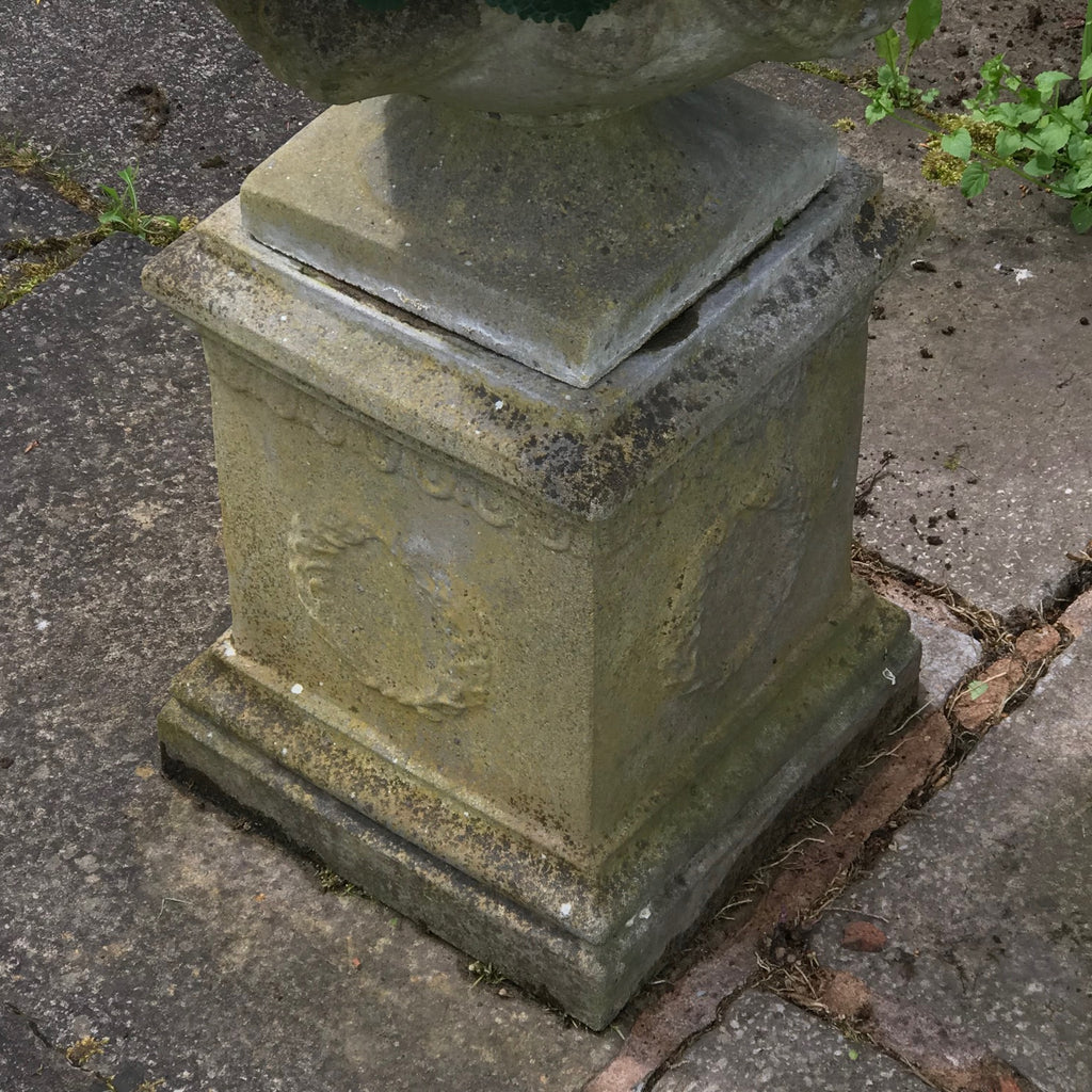 Composite Stone Garden Planter on Pedestal Base - Detail View - 4